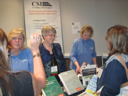 Attendees at the CSI booth