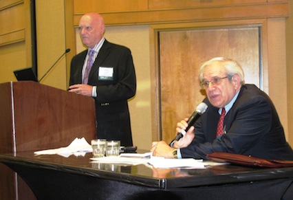 Leonard Arzt (L), Steve Jacobs (Natl. Assn. Proton Therapy)